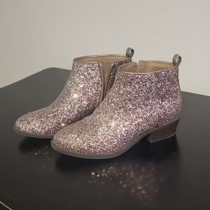 Glitter Ankle Boots - Pink